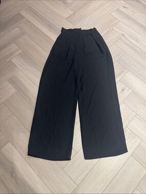 High-Waist Black Wide Leg Pants